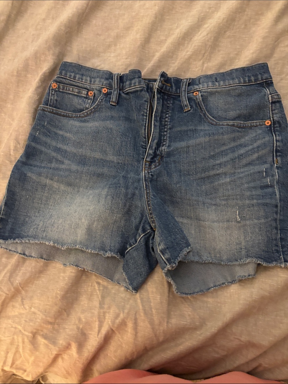 Madewell Distressed Blue Denim Cutoff Shorts